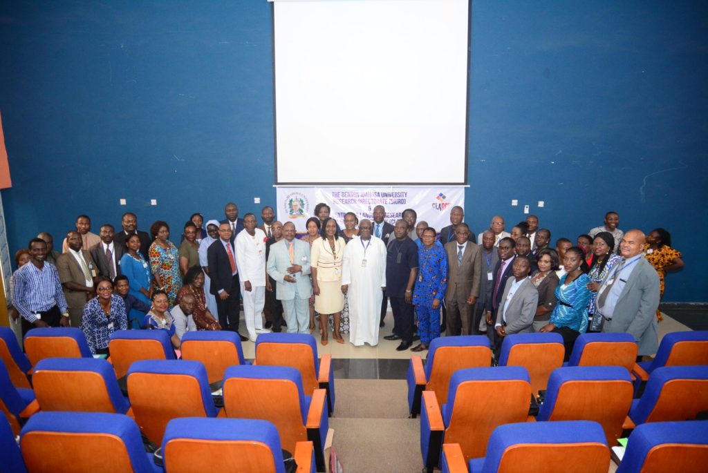A GROUP PICTURE WITH THE ACTING VICE CHANCELLOR, PROF. BAMIDELE SANNI, SOME MEMBERS OF MANAGEMENT, F