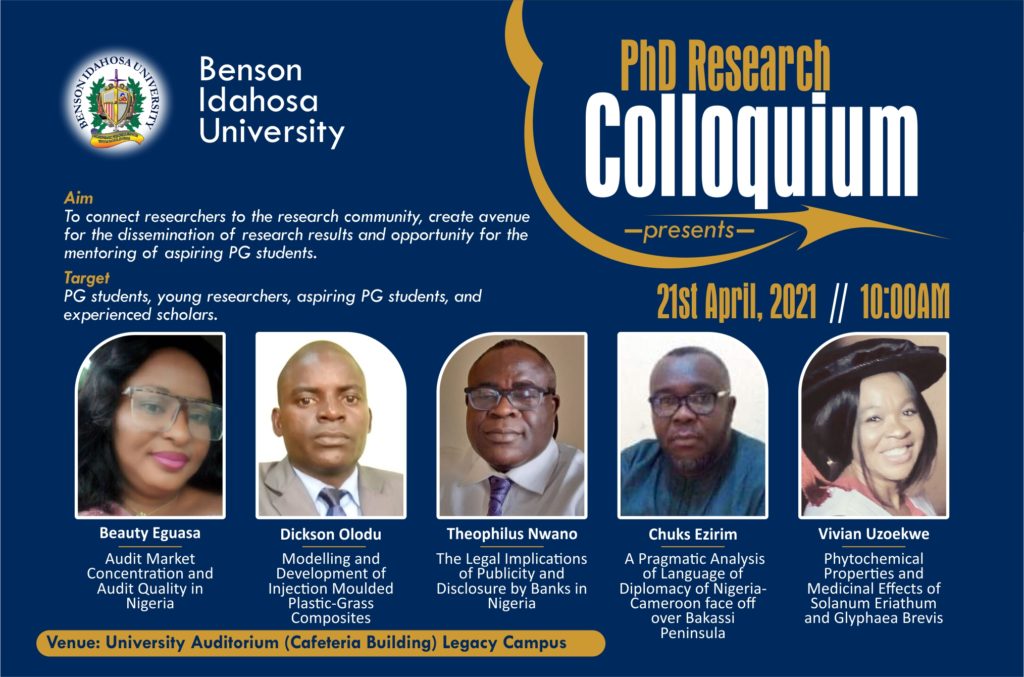 PhD Research Colloquium, 21st April, 2021